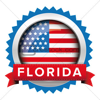 Florida and USA flag badge vector