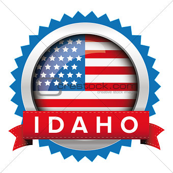 Idaho and USA flag badge vector