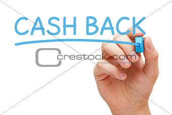 Cash Back Handwriting With Blue Marker
