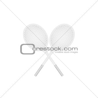 Crossed tennis rackets in retro design