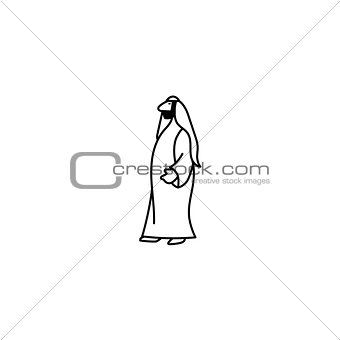 Stick figure arab man icon