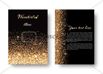Bling background with gold lights