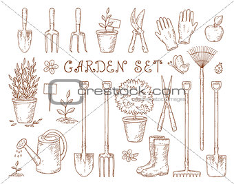 set of garden equipment