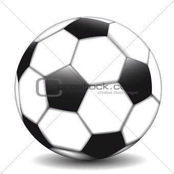 soccer ball standing on a white background