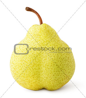 Green yellow pear fruit isolated on white