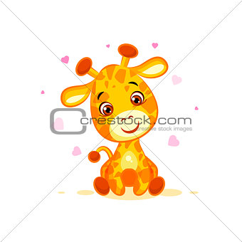 Emoji hello hi in love hearts you are cute character cartoon Giraffe sticker emoticon