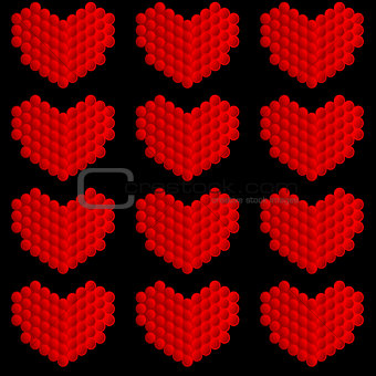 Stylized hearts made of circles