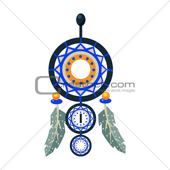 Dreamcathcer Carft Decorative Item, Native American Indian Culture Symbol, Ethnic Object From North America Isolated Icon