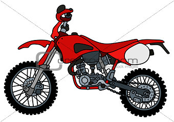 Red off-road racing motorbike