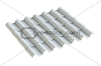 Metal tile for roof, isolated