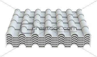 Roof tile, isolated on white background