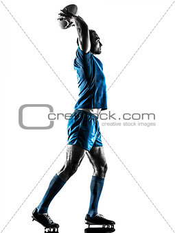 rugby man player silhouette isolated