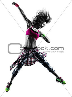 woman fitness exercises dancer dancing isolated silhouette