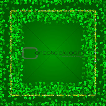 Square Saint Patricks Day background with clover