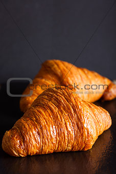 two crunchy croissants