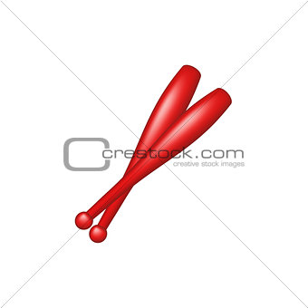 Gymnastics clubs in red design
