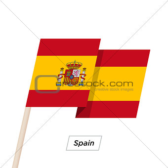 Spain Ribbon Waving Flag Isolated on White. Vector Illustration.