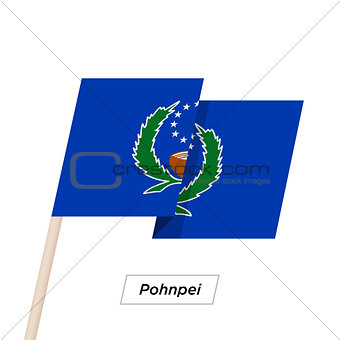 Pohnpei Ribbon Waving Flag Isolated on White. Vector Illustration.