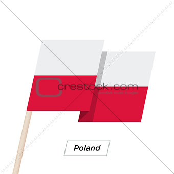 Poland Ribbon Waving Flag Isolated on White. Vector Illustration.