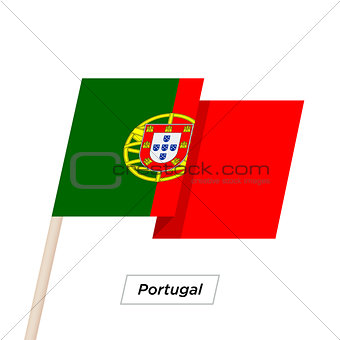 Portugal Ribbon Waving Flag Isolated on White. Vector Illustration.