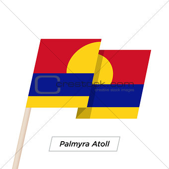 Palmyra Atoll Ribbon Waving Flag Isolated on White. Vector Illustration.