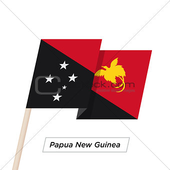 Papua New Guinea Ribbon Waving Flag Isolated on White. Vector Illustration.