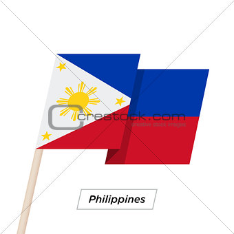 Philippines Ribbon Waving Flag Isolated on White. Vector Illustration.
