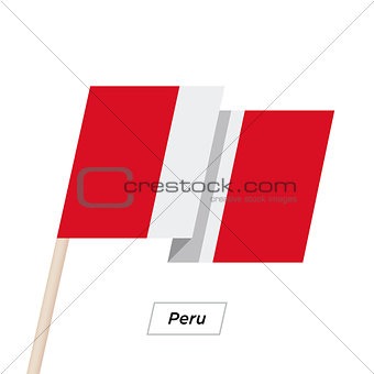 Peru Ribbon Waving Flag Isolated on White. Vector Illustration.