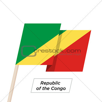Republic of the Congo Ribbon Waving Flag Isolated on White. Vector Illustration.
