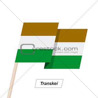 Transkei Ribbon Waving Flag Isolated on White. Vector Illustration.