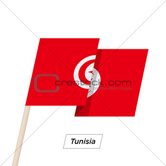 Tunisia Ribbon Waving Flag Isolated on White. Vector Illustration.