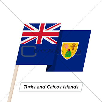 Turks and Caicos Islands Ribbon Waving Flag Isolated on White. Vector Illustration.