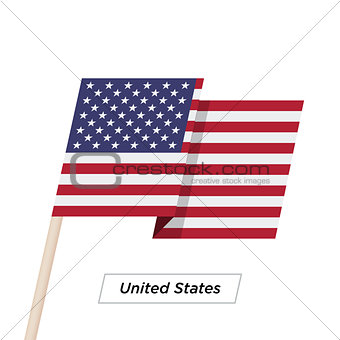 United States Ribbon Waving Flag Isolated on White. Vector Illustration.
