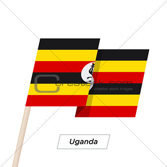 Uganda Ribbon Waving Flag Isolated on White. Vector Illustration.