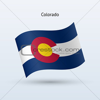 State of Colorado flag waving form. Vector illustration.