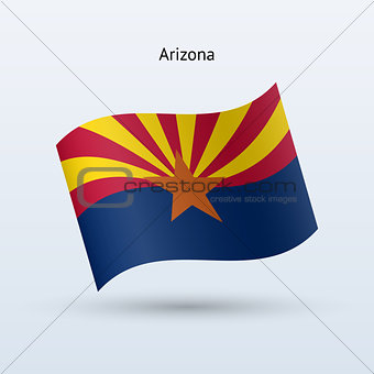 State of Arizona  flag waving form. Vector illustration.