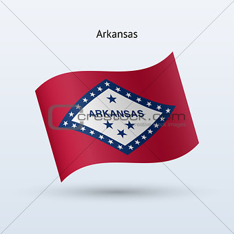 State of Arkansas flag waving form. Vector illustration.