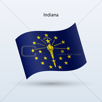 State of Indiana flag waving form. Vector illustration.