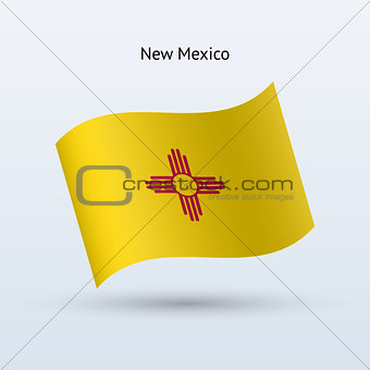 State of New Mexico flag waving form. Vector illustration.