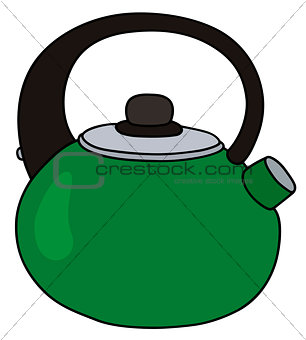 Green metal kettle