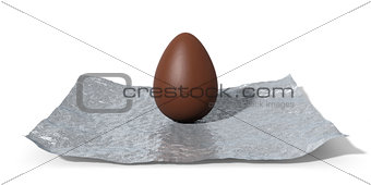 chocolate egg with opened package.