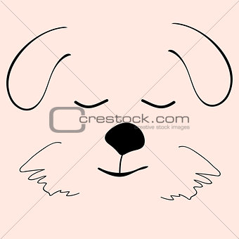 Puppy sleep cute funny cartoon dog head
