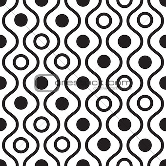Geometric black and white minimalistic wavy pattern.