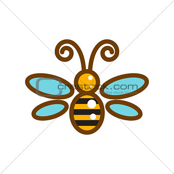 Honeybee line icon isolated vector.