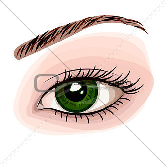 Woman green beautiful eye