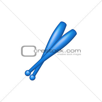 Gymnastics clubs in blue design