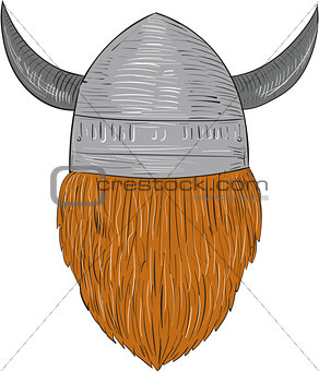 Viking Warrior Head Rear View Drawing