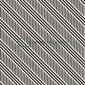 Interlacing Parallel  Stripes. Vector Seamless Monochrome Pattern.