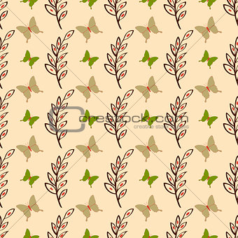Cute butterfly seamless vector pattern background