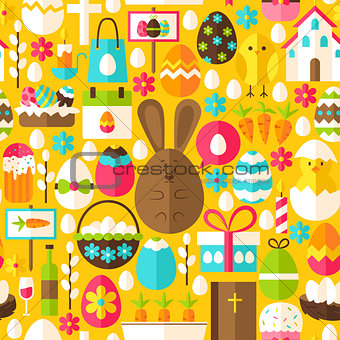 Yellow Easter Seamless Pattern